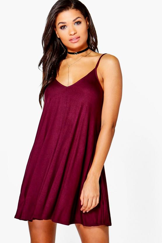 Evron Basic V Neck Swing Dress